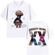 Breezy Bowl XX 2025 Tour Concert Merch T-Shirt Men's Women Fashion Hip Hop T Shirt Casual Oversized T-Shirts - 1 - Xem 8