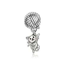 1pc Silver-Plated Adorable Pet Dog & Cat Charm Bead Pendant Suitable For European Brand Original Snake Chain Bracelets & Necklaces DIY Jewellery Making Women's Everyday Wear Christmas Gift