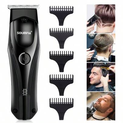 1pc USB Rechargeable 5W Electric Hair Clipper With Digital Display, Men's Electric Shaver