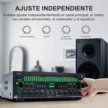 Amplificador de Audio Bluetooth HZ5800 5.1 Canales, Potente Subwoofer, Karaoke, Cine en Casa, Entrada USB/AUX/Fibra, Control Remoto, Sonido Envolvente para Hogar y Fiestas - Tipo de Enchufe A USA (110-127V) - Ver 6