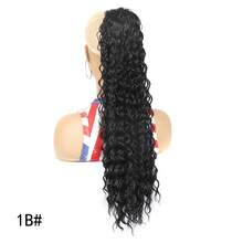 Long Deep Wave Ponytail Hair Extensions - 16" 22" 30" Clip-In Ponytail With Drawstring For Women| UK Hair Extensions - 1B# - View 20