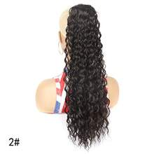 Long Deep Wave Ponytail Hair Extensions - 16" 22" 30" Clip-In Ponytail With Drawstring For Women| UK Hair Extensions - 1BT30# - View 7
