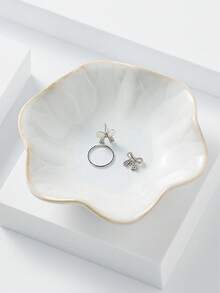 صينية مجوهرات بحواف حرفية، صينية عرض خاصة بالخواتم والعقود، صينية تخزين المجوهرات والصابون للحمام، أسماء مكتوبة للهدايا في أعياد الميلاد وعيد الحب والكريسماس، مصنوعة من السيراميك، وموثوقة