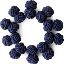 5 Pairs/Set Nylon Knot Fabric Cufflinks, Short Pattern, Classic Design, Suitable For Men And Women Shirts, Gift For Family And Friends, Work, Meeting, Daily Wear, Party And Festival, Black, Blue, White And Red Solid Colors