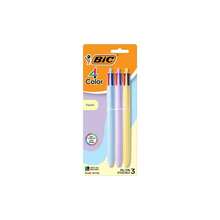 4 Color Pastel Ballpoint Pen With Smooth 1.0 Mm Point And Retractable Design, 3 - Count In Assorted Ink - 粉彩筆桿 + 黑色,藍色,綠色,紅色墨水 + 1 支(3 支裝) - 查看 2