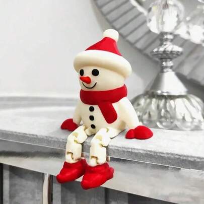 1 peça de conjunto móvel Chapeuzinho Vermelho cachecol vermelho pés ajustáveis boneco de neve presente de Natal impressão 3D acessórios de decoração para casa coleção de brinquedos criativos de Natal brinquedos - estátuas de personagens de anime - busters e modelos - estátuas de bonecas móveis