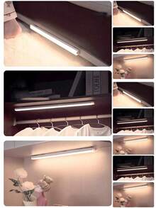 1pc 50cm/10cm/20cm/30cm Motion Sensor USB White/Warm LED Light, Wall Lamp, Suitable For Cabinet Lighting, Wardrobe And Hallway; Wireless Motion Sensor LED Light Strip, Suitable For Under Cabinet Lighting; Rechargeable Magnetic Night Light - Cabinet Light Strip - View 9