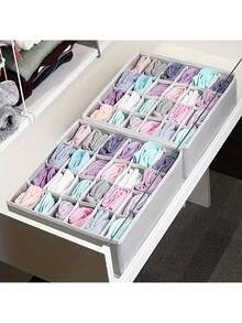 Organizador de cajones plegable con 24 compartimentos, excelente para guardar ropa interior, sujetadores, calcetines y corbatas, diseñado para ahorrar espacio en el armario