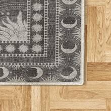 Retro Mid Century Abstract Pattern Rug On Ivory Background, Dark Orange And Reseda Green, 4' X 5' 5", Ideal For Bedroom, Dorm And Living Room - Dark Taupe - 查看 2