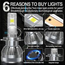 S&D H4 LED Headlight Canbus H7 LED Light Bulbs H1 H11 9005 9006 Car Turbo Lamp 100W 30000LM Headlight Auto Lamp 6500K 12V - White - View 3