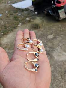 2 Stücke modische Perlen-eingelegt Kupferlegierung Material hochwertige Gestaltung einzigartige neue Damen Ohrringe, geeignet für täglichen Gebrauch und als Geschenk