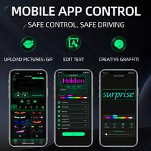 Reletech Car LED Flexible Soft Screen Advertising Display - USB Powered Car Ambient Light With APP & Bluetooth Control, Demon Eye Design For Store Window Decor