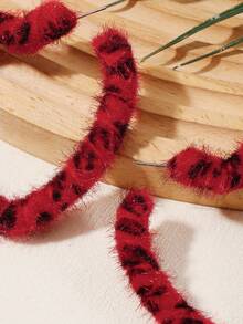 1 par de nuevos pendientes de otoño/invierno con estampado de leopardo y textura esponjosa, con diseños de corazón, redondos y en forma de estrella, de estilo punk dulce con aro grande, accesorios de moda, pendientes exagerados del mismo estilo para grupos de chicas, artículo imprescindible para influencers