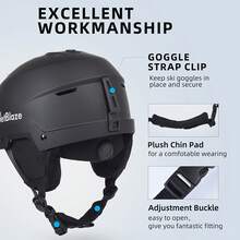 JetBlaze 1 PC Ski Helmet With Free Balaclava, Adjustable Size & Removable Ear Pads, For Men Women Winter Sports. - Multicolor - View 3