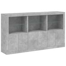 vidaXL Sideboard mit LED-Beleuchtung, betongrau, 181,5 x 37 x 100 cm