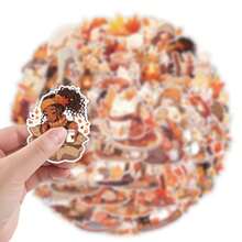 50pcs Autumn Leaf Doodle Stickers, Creative Stickers For Car, Phone, Cup, Stationery, Wholesale Scrapbook Supplies Scrapbook