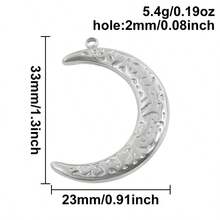 2pcs Heart Lock & Crescent Moon Pendant, 304 Stainless Steel Charm Jewelry Making Supplies, Witch Heart Moon Pendant, DIY Necklace, Keychain, Earrings, Bracelet Decoration, 18k Plated PVD, Unisex