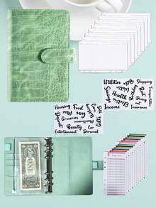 A6 Zipper Cash Envelope Binder For Budgeting And Saving, Budget Planner With Cash Envelopes, Suitable For Savings Challenge - Black - View 4