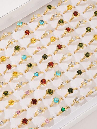 10 件/套女士时尚戒指，款式多样，适合作为送给女朋友的圣诞礼物