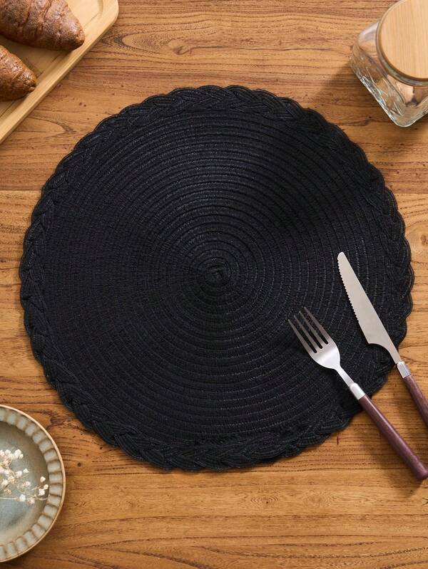 2 Stücke/4 Stücke/6 Stücke 15 Zoll große runde geflochtene Tischsets aus Polyester, waschbare, rutschfeste, hitzebeständige Tischsets, geeignet für Heimdekoration, Frühling, Outdoor, Feiertage, Partys, Weihnachten