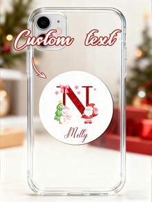 1 Piece Of Custom Christmas Letter Stickers, Personalized Custom Name Stickers, And Circular Sealing Stickers For Gift Packaging Boxes - Multicolor - View 8