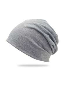 1 Stück Unisex einfarbige Beanie, doppellagige dünne modische Schirmmütze, geeignet für den täglichen Gebrauch/Sport, Frauen können sie auch als Mütze nach der Entbindung verwenden