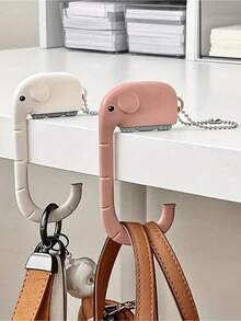 1pc Elephant Wall Hook Office With Non-Slip Design - Stainless Steel, Oval-Shaped, Plastic Material, Single Hook Hanging Bags And Accessories (Random Style),School Supplies,Back To School - Nhiều màu - Xem 1