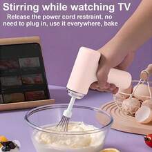 便携式手持搅拌机、厨房搅拌器、电动奶泡器、强力手持奶泡器、食物搅拌机、咖啡搅拌机、打蛋器、不锈钢饮料搅拌机（白色、粉色、紫色）