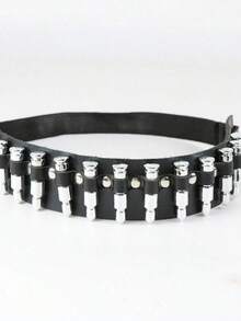 1pc Women Punk Bullet Decorative Sexy Leg Ring Thigh Garter Belt Clothing Accessory Leather Harness Leg Strap Halloween Cosplay Props - màu đen - Xem 2