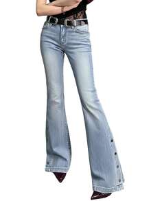 Women Jean Jorts Baggy Loose Fit Jean Shorts 2025 Summer Wide Leg Long Denim Shorts Y2K Clothes - 淺藍色 - 查看 4