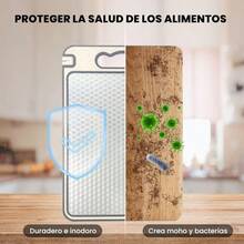 1块双面抗菌砧板，304不锈钢+PP麦秆双层材质+水钻纹理防滑，抗菌防霉，适用于家庭厨房切割蔬菜、肉类、水果和农产品。