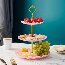 3 Tier Cupcake Stand Holder Plastic Cake Rack Suitable For Paper Cupcakes, Donuts, Fruit Trays - Multicolor - View 8