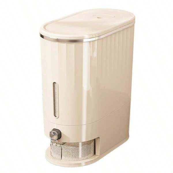 Rice Dispenser 22L Large Capacity Rice Container With Measuring Cup And Time Tracker Cream White Rice Storage Transparent Window AntiPest Design For Kitchen Storage