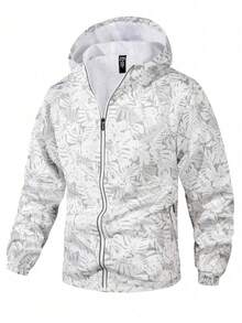 Men's Windproof And Waterproof Jacket, Casual And Breathable, With A Hood, Zipper, Long Sleeves And Pockets, Suitable For Hiking, Jogging, Cycling, Outdoor Fitness And Sports. - 白色 - 查看 2