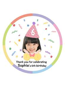 Custom Birthday Photo Stickers, Personalized Stickers For Birthday Party, Bachelorette, Bach Trip, 30th Birthday, Party Favors, Custom Gift Tags, Customizable Stickers For Events, School, Office, Teachers, University, Party Favor Stickers - Multicolor - View 7