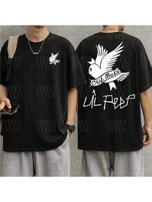 Peep T-Shirt Singer Cactus Rock Shirt Blouse Unisex Men Women 100% Cotton Top Premium Streetwear New Release Fast Shipping Various Colors!! Plus Size - 黑色 - 查看 1