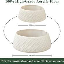Collier tricoté de sapin de Noël à fleurs torsadées avec bordure de strass couleur crème, pour arbres artificiels. Jupe d'arbre de style ferme et campagnard pour décoration de Noël à la maison. Décorations de Noël, décoration de pièce, décorations de Noël d'hiver, cadeaux de Noël, décoration de Noël - Motif en croix - Voir 3