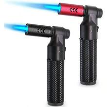Antorcha de butano, Encendedor de cocina, linterna de cocina recargable con cerradura de  y llama ajustable para barbacoa, crema brulee, hornear Gas butano no incluido BlackRed - Negro y rojo - Ver 1