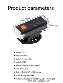 USB aufladbare Fahrrad Frontleuchte, LED Outdoor Fahrradbeleuchtung, leistungsstarkes Fahrradlicht für Mountainbike/Rennrad, tragbare Flutlicht & Scheinwerfer Kombination