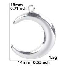 2pcs Heart Lock & Crescent Moon Pendant, 304 Stainless Steel Charm Jewelry Making Supplies, Witch Heart Moon Pendant, DIY Necklace, Keychain, Earrings, Bracelet Decoration, 18k Plated PVD, Unisex