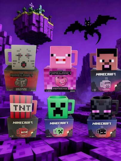 Taza de Minecraft, taza de agua de periféricos de juego, modelo de taza, taza de Enderman Creeper, taza de agua doméstica de alta calidad, taza de café de oficina linda, adecuada para el hogar, la oficina, actividades al aire libre, campamento, senderismo, conducción y viajes en automóvil, taza de viaje portátil reutilizable para mantener las bebidas calientes o frías, adecuada tanto para hombres como para mujeres