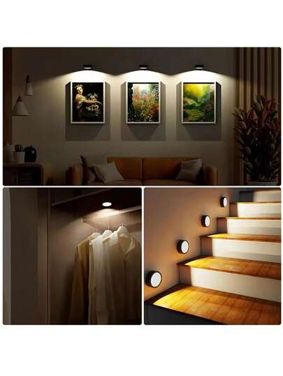 Magnetic LED Wand Verlichting Remote Control, Dimmable, Temperatures, Timer Function, Moderne Lamp Gallery, Stairwell, Corridor, Bedroom Picture Frame view 5