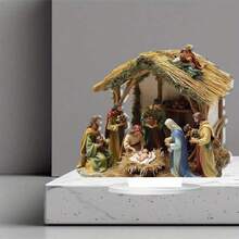 传统圣诞场景亚克力标牌 - 适合家庭、办公室和咖啡厅的桌面耶稣降生装饰 - 耐候波西米亚风格节日装饰品 - 独特的礼物创意 - 彩色 - 查看 13