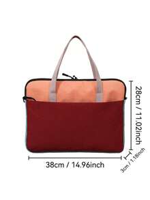 New Dopamine Color Men's Briefcase, Ultra-Thin Laptop Bag, Business Large Capacity Notebook Sleeve, Casual Solid Color Handbag