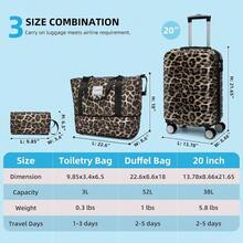 Luggage Sets 3 Piece, Hardside 20 IN Carry On Luggage Airline Approved PC+ABS Suitcase Set With Spinner Wheels TSA Lock, Lightweight Rolling Suitcase Men And Women, Cheetah Print - 3 件組 (20/DB/TB) + Cheetah 20 英寸 - 查看 2