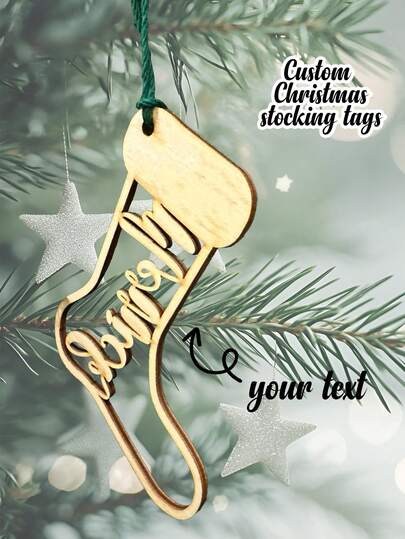 CHRISTMAS Stocking Tags Laser Cut CHRISTMAS Gift Tags Personalized With Name - For Each Frend And The FAMILY. CHRISTMAS Custom Bauble Nice Decor For Christmas Tree. Christmas Bauble Personalized Ornament For Gifts Or For Christmas Tree.