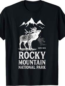 Rocky Mountain National Park T Shirt Vintage Colorado Elk T-Shirt - 款式27 - 查看 1