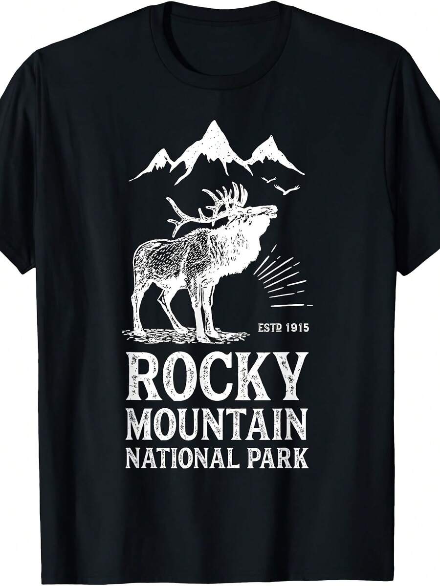 Rocky Mountain National Park T Shirt Vintage Colorado Elk T-Shirt - 款式27 - 查看 1