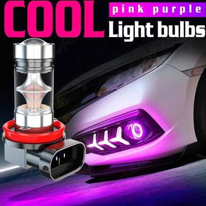 XWQHJW 2x Pink& Purple H11/ LED Fog Driving Lights DRL Bulbs For Car Auto