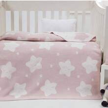 DOLCE BONITA HOME Cotton Baby Blanket Star Pattern Soft & Breathable Baby New Born Throw Blanket & Lightweight Decorative Cover 100x120 Cm